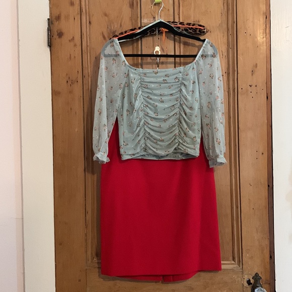 Red Pencil Skirt Classiques Entier Atelier Nordstrom 6 - Picture 3 of 10